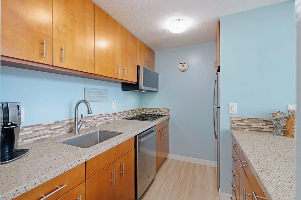 Stainless steel appliances.