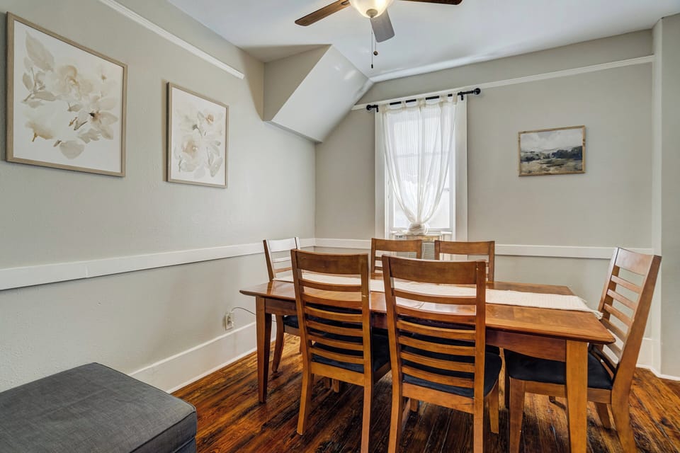 A separate dining area makes it easy to gather for meals or work remotely throughout the day with seating for 6.
