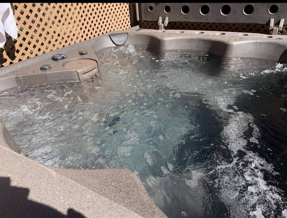 Private outdoor jetted tub