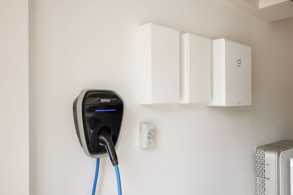 On-site EV charger in garage—charge overnight with ease.