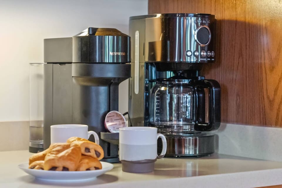 Start your day with coffee and fresh pastries before heading out to the lake.