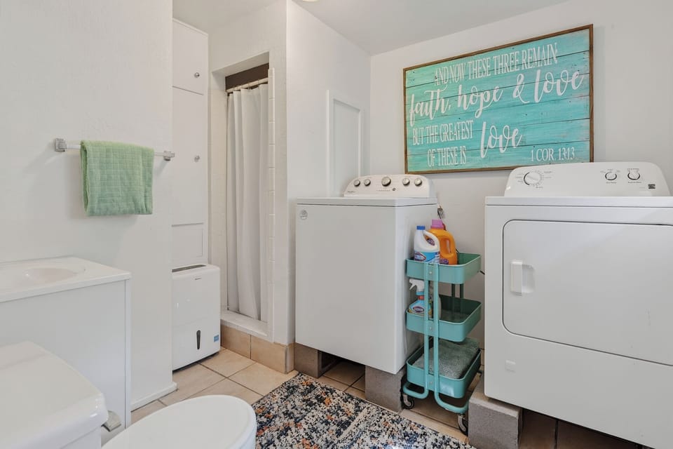 Third Bathroom - Walk-In Shower + Washer & Dryer
