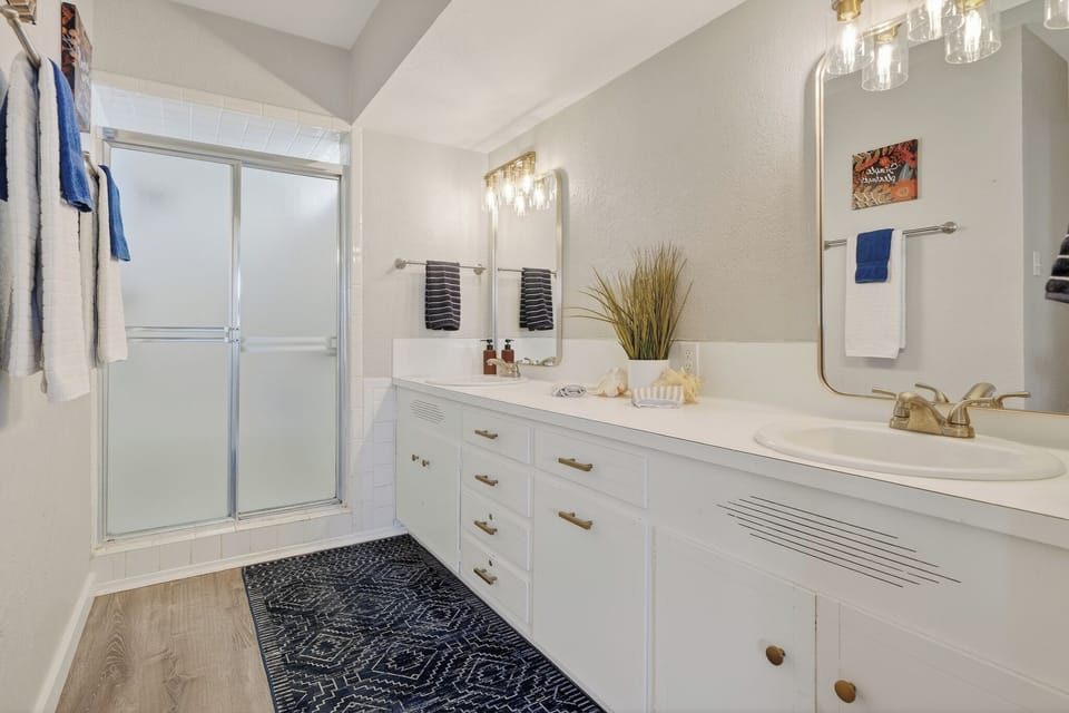 First Bathroom (Primary) - Dual Vanity + Walk-In Shower - Second Floor