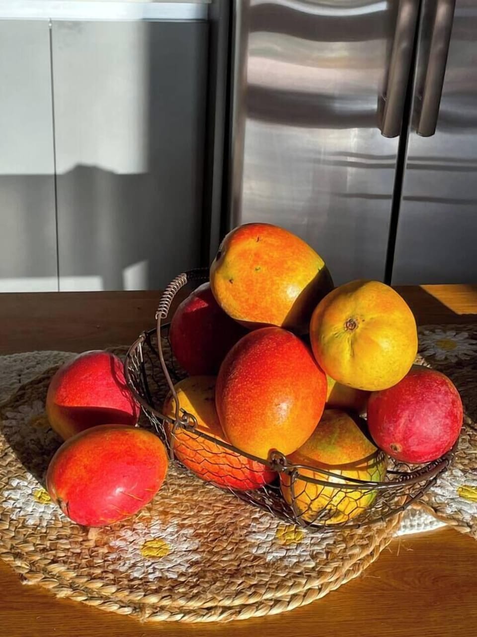 Enjoy the delicious mangoes from our patio.