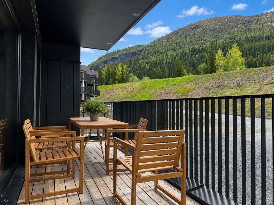 Private balcony with a seating area