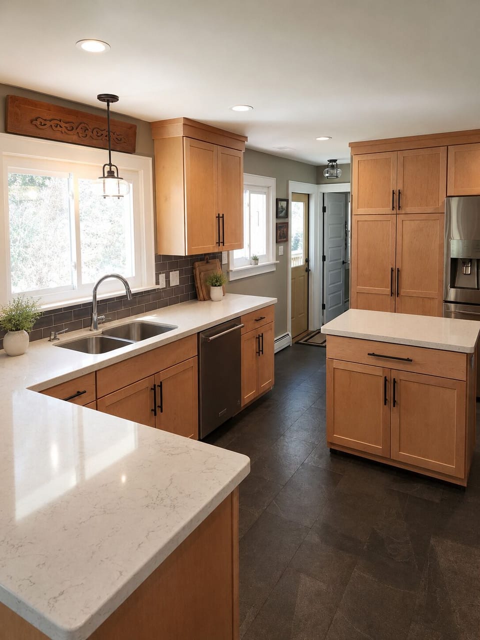 Fully equipped kitchen offers generous counter space and everything you need.