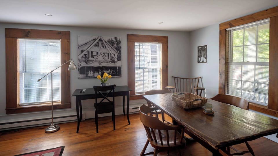 Dining room filled with natural light