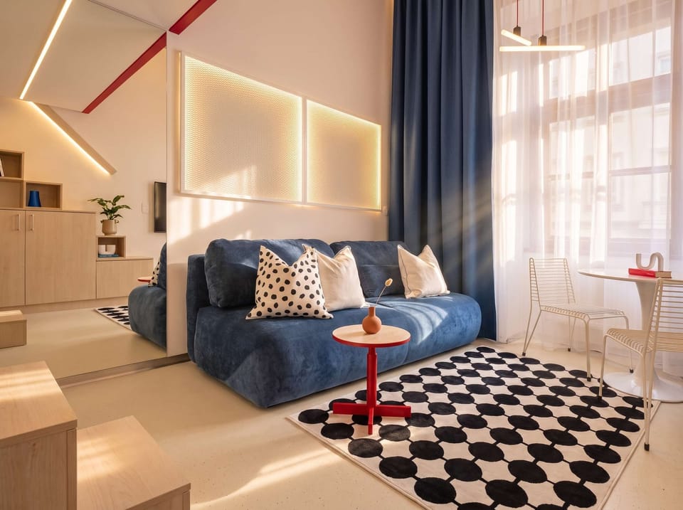 Living room with convertible sofa bed