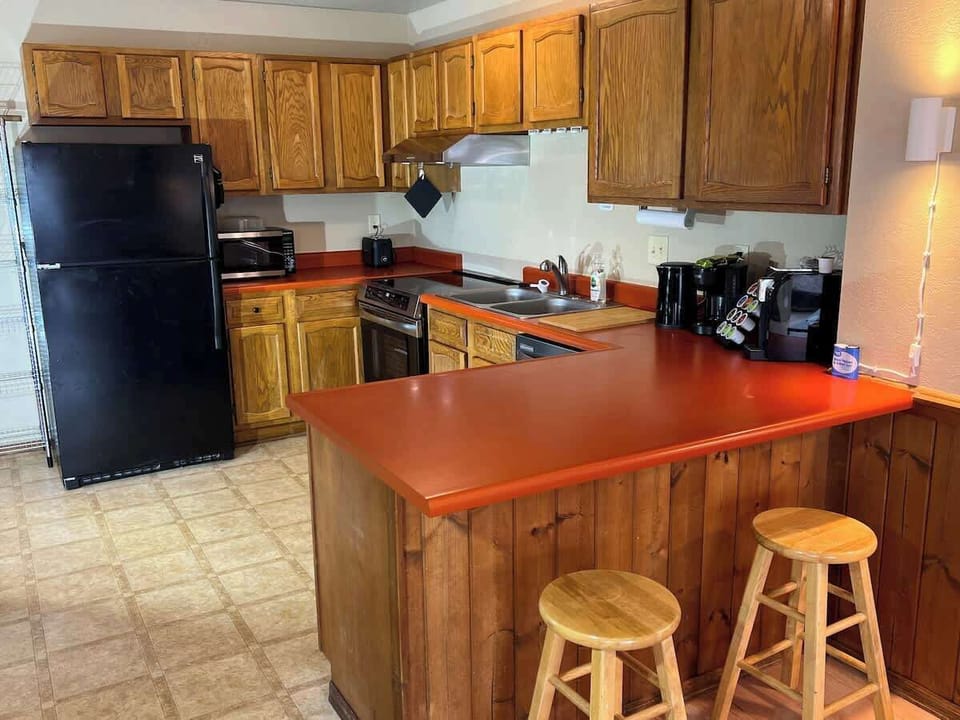 Kitchen viewed from living area.