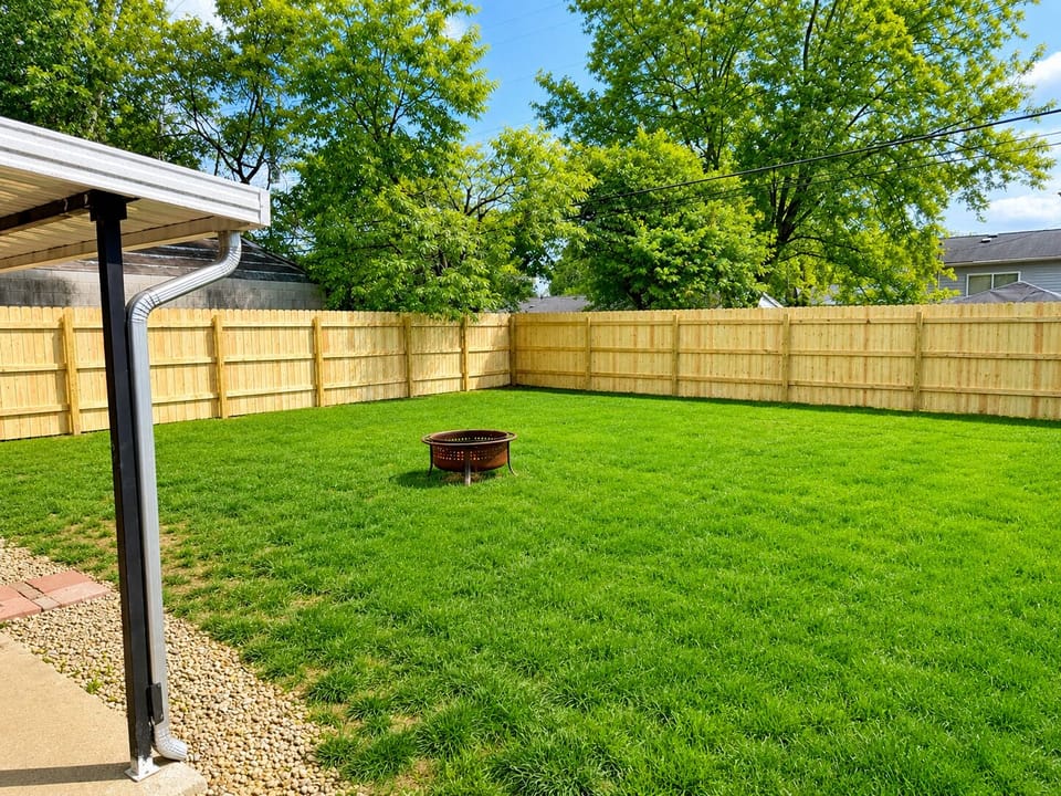 Fully fenced in backyard!