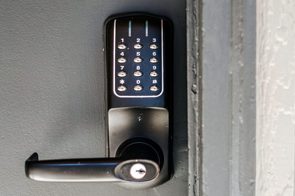Experience seamless entry with a secure, keyless door for ultimate convenience.