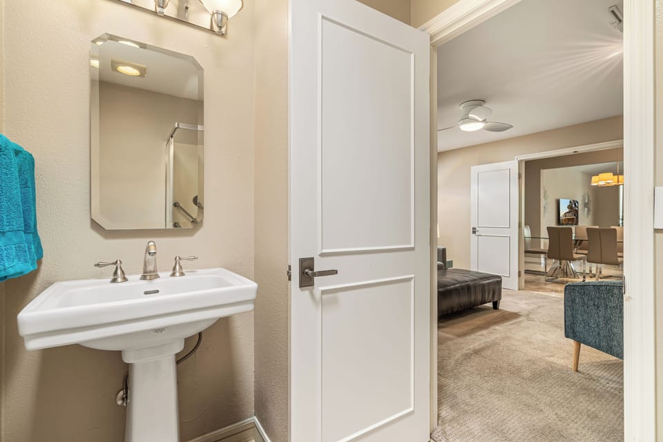 Bathroom 3 off the den with walk in shower