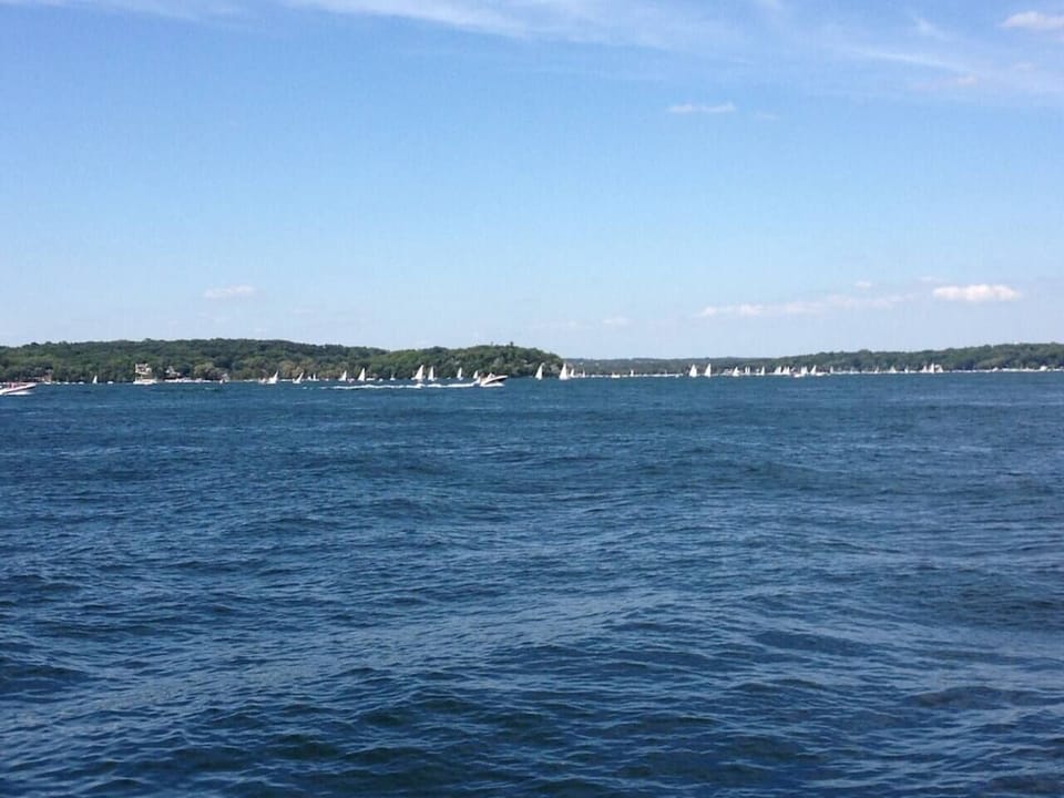 view of Lake Geneva from our private beach club
