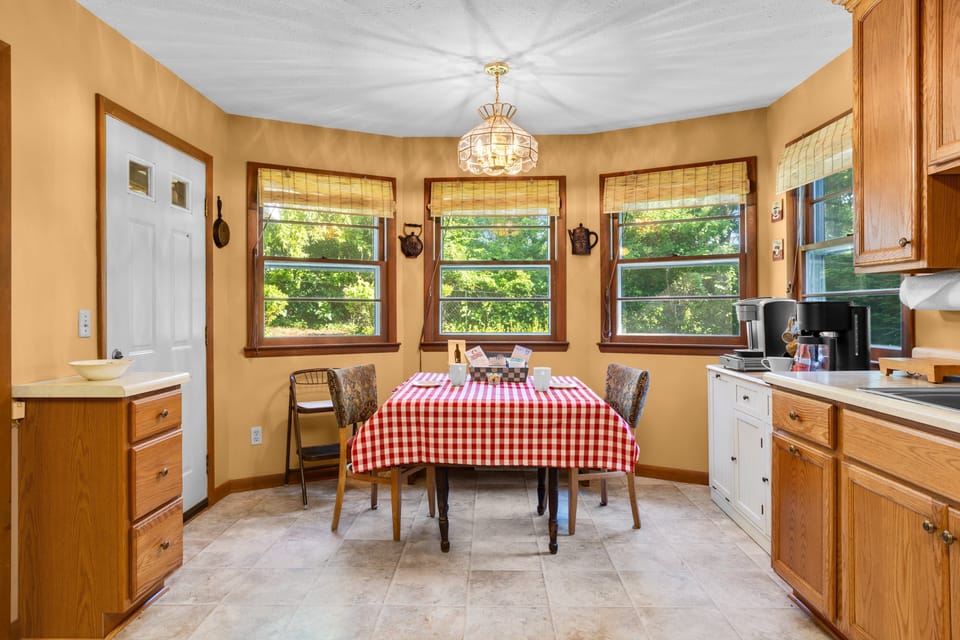 Kitchen table for extra dining space or breakfast morning coffee.