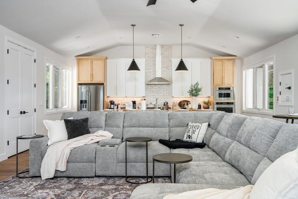 Living Room | Sectional Sofa | Open Kitchen Layout