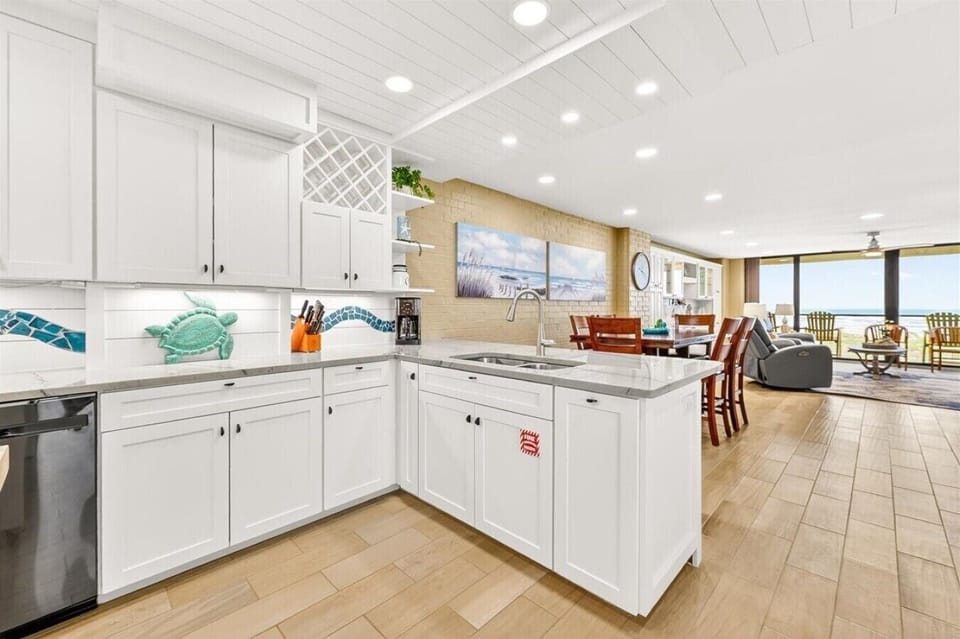 Updated Coastal Kitchen with Gulf Views