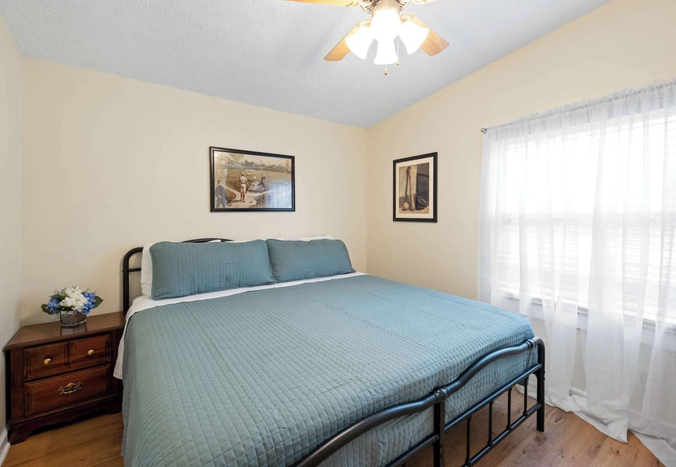 Home Field Hideaway - BEDROOM 5: Baseball-themed king bedroom two; sleeps two; includes en suite full bathroom.
