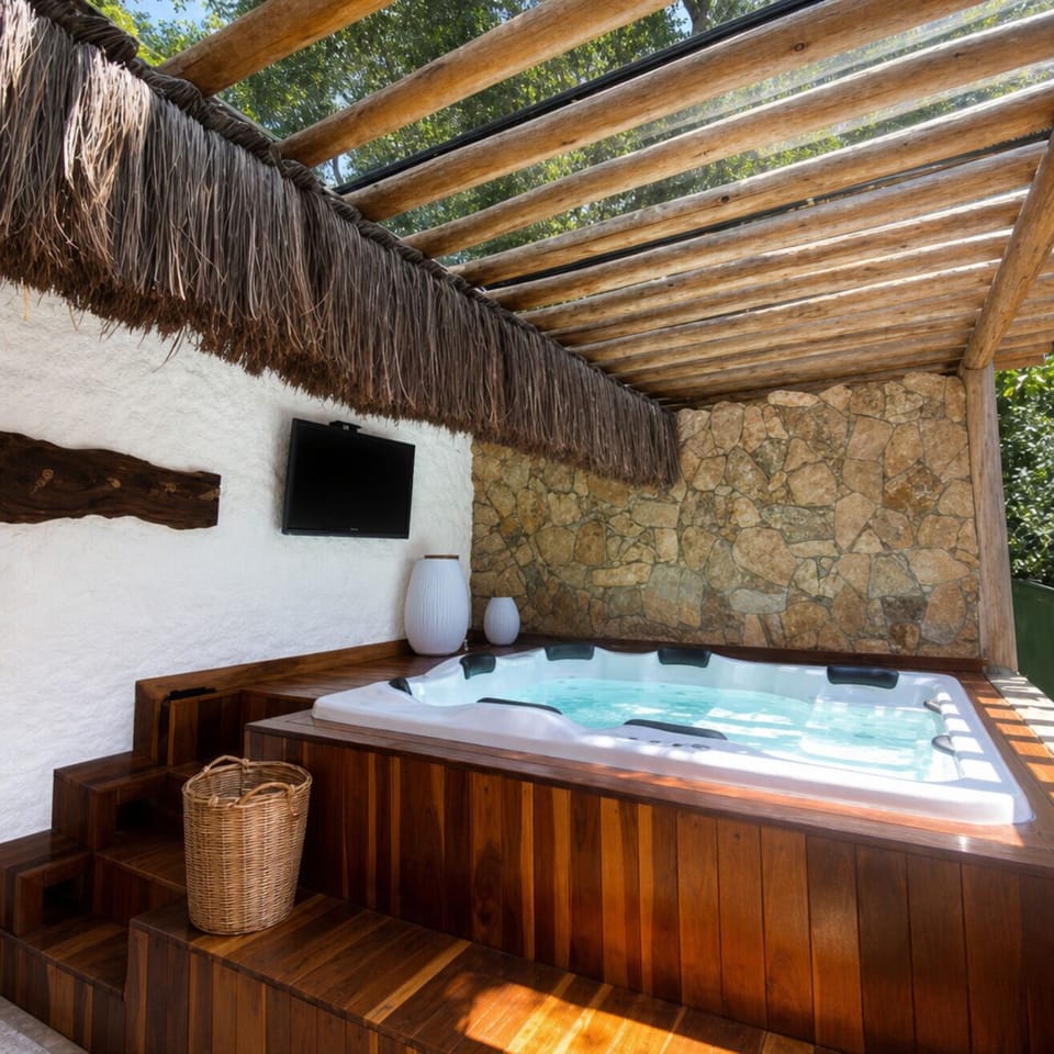 Outdoor spa tub