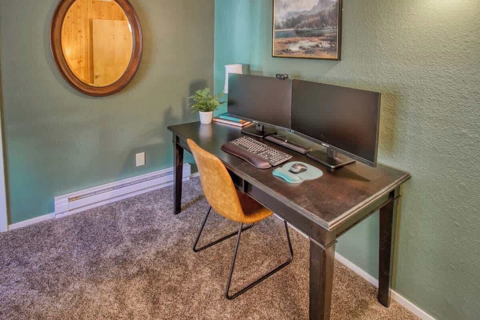 Dedicated workspace with room to focus, work remotely, or plan your next adventure.
