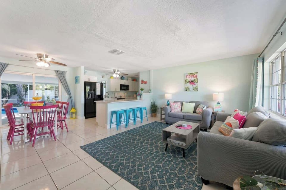 Comfortable living area with seating and TV