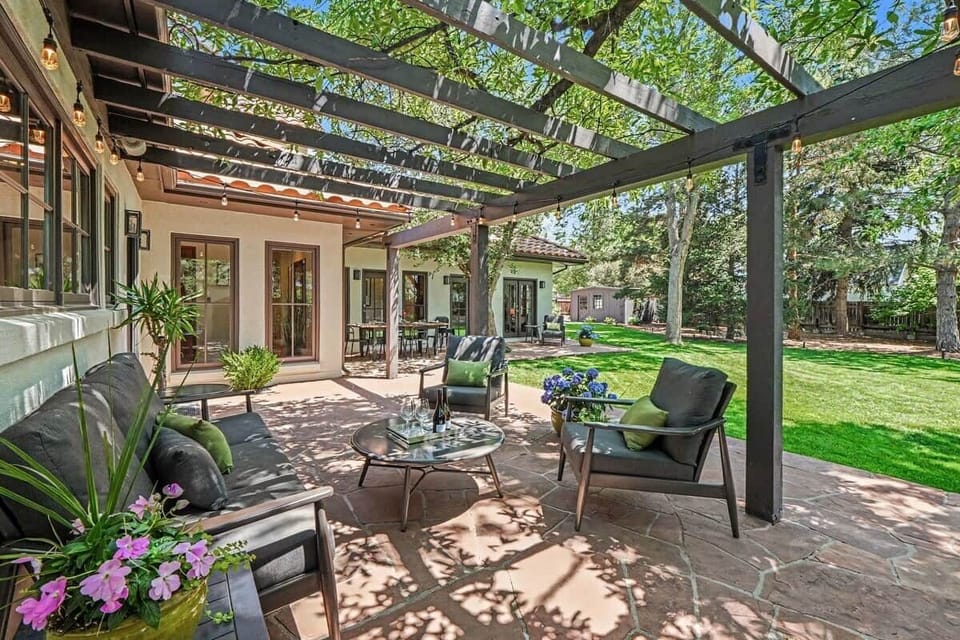 Twilight at the Villa: As night falls, integrated landscape lighting kicks on automatically,
bathing the pergola and deep seating in a warm, amber ambiance. Put your favorite playlist
on the outdoor speakers and watch the stars align.