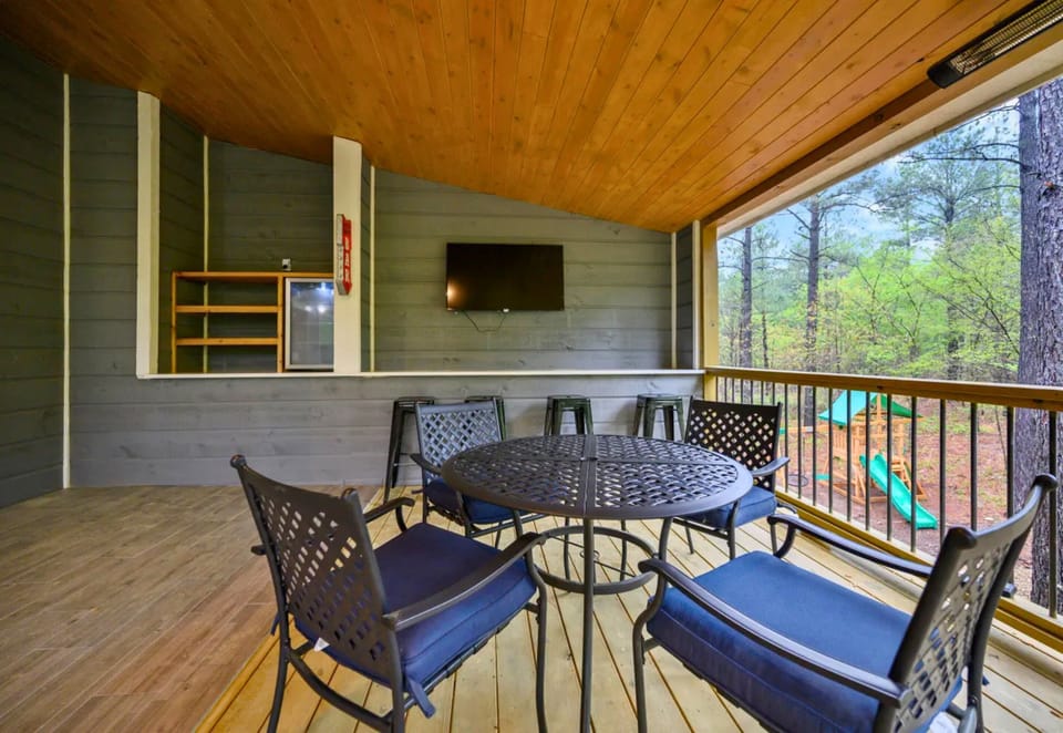 Surrounded by nature, the covered deck provides a comfortable place to sip your morning coffee or enjoy an evening conversation.