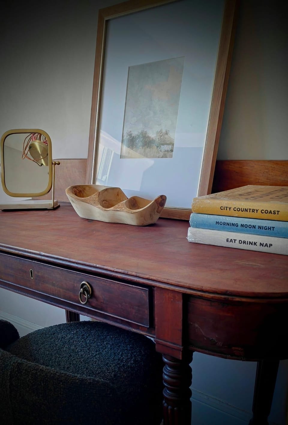 A spacious vanity area. 