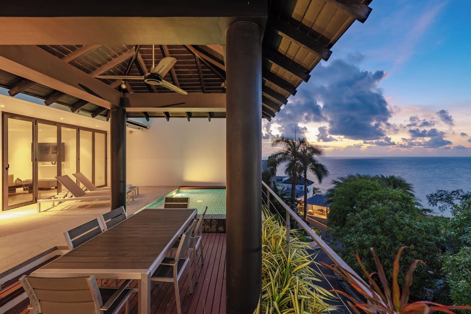 sunset on the terrace