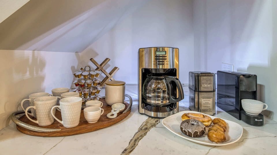 Full coffee station- Nespresso, drip coffee, grinder - coffee pods provided