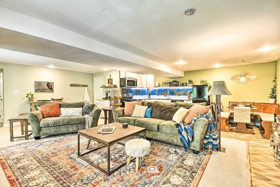 Living Room | Sectional Sofa | Open Kitchen & Dining Area