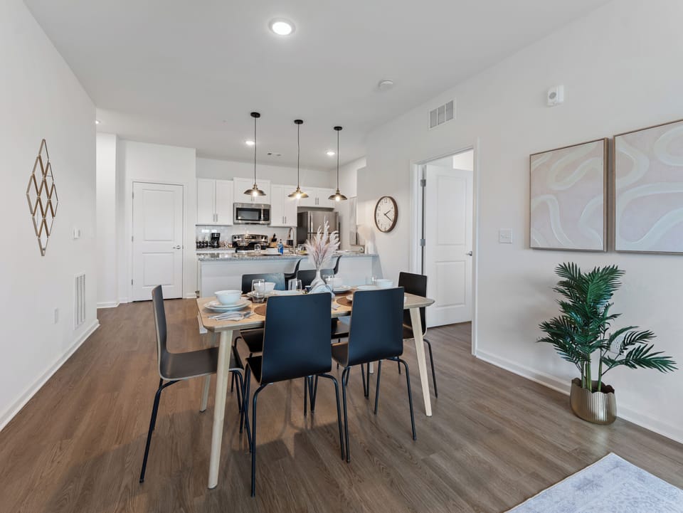 Spacious open concept with dining for 6 and beautiful water views