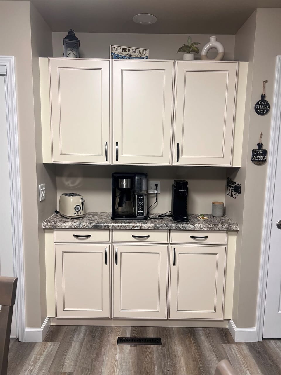 Coffee area- Ninja 12 cup coffee maker and Keurig