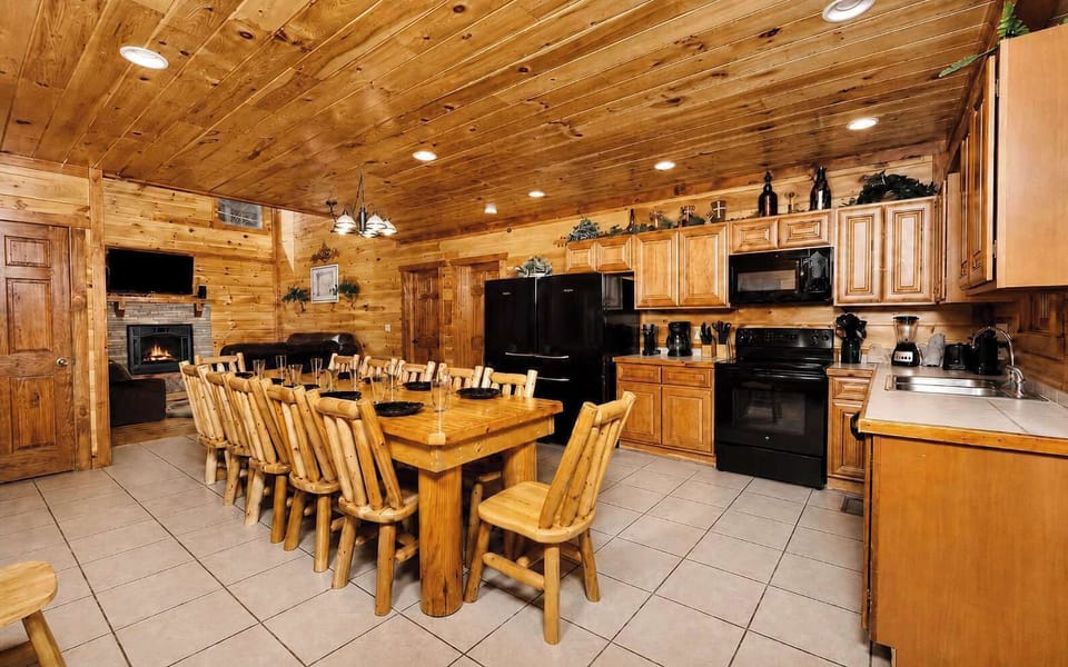 Open Kitchen + Dining Area | Gather for Meals, Games, and Mountain Memories