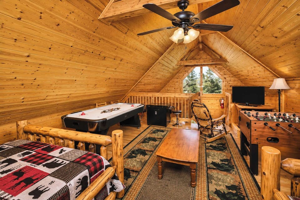Loft Bedroom + Game Room | Designed for Game Nights, Movie Time and Restful Sleep