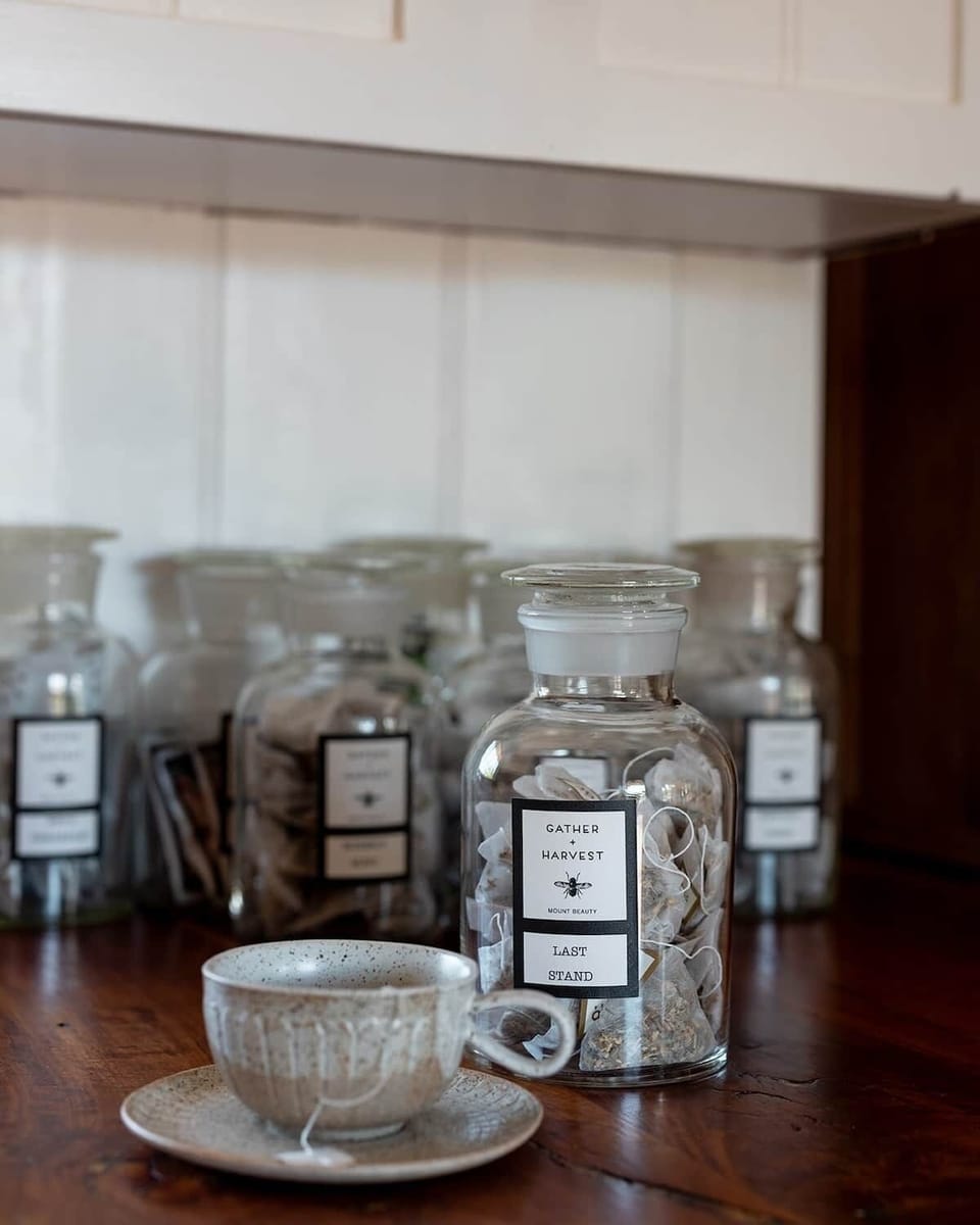 We love teas, so have filled the kitchen with teas for you to enjoy or any time of the day.  