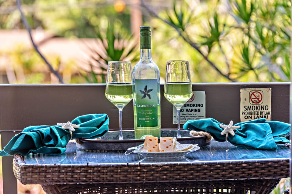 Welcome to your Maui getaway with a relaxing lanai dining setup