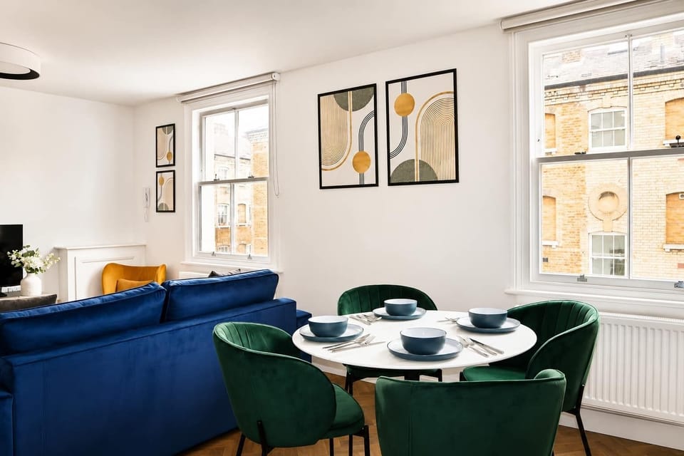 The open-plan living and dining area