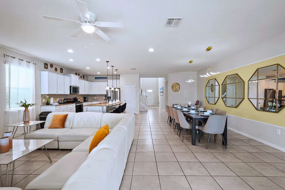 Expansive open-floor design ensures no one is left out of the conversation or the fun.