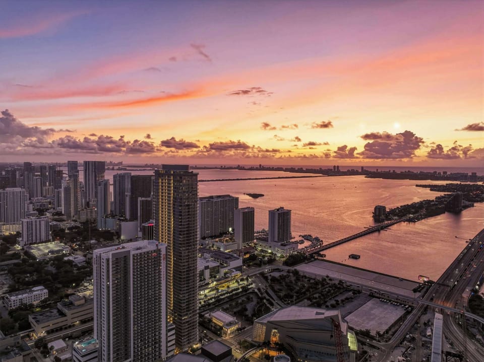 Golden hour over the city.