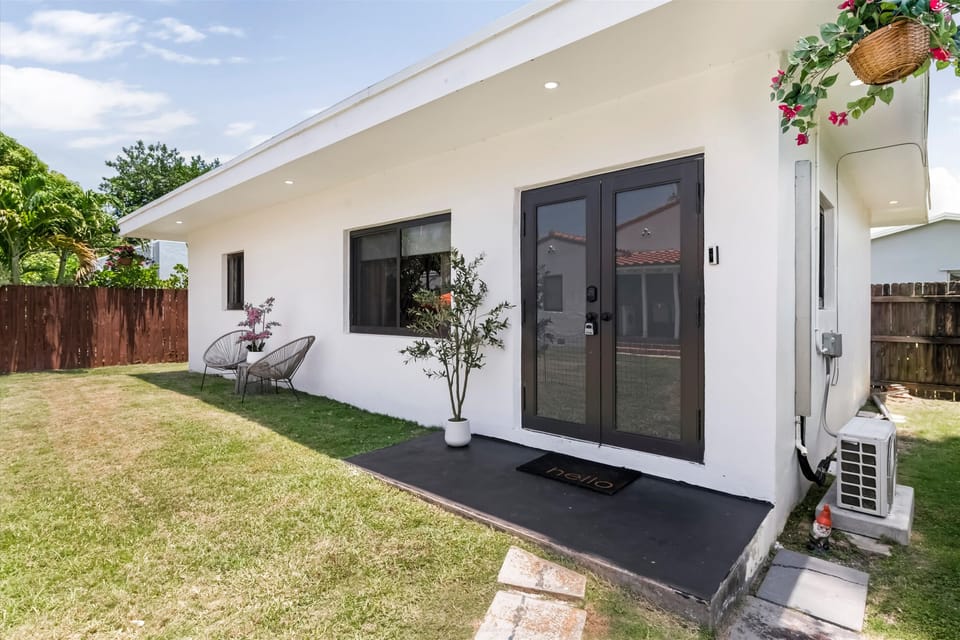 private garden area with outdoor seating for coffee mornings and admiring the beautiful sunsets