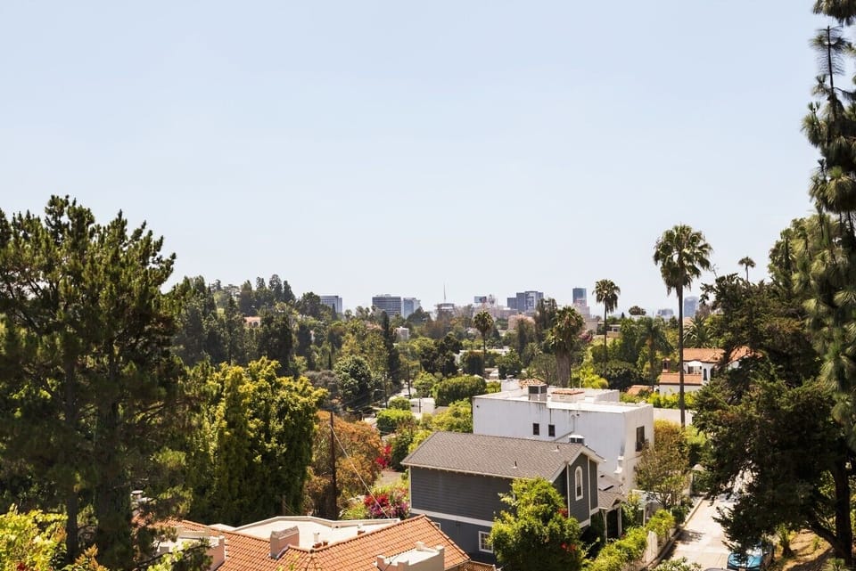 Sweeping Hollywood Hills views stretching out over the city.