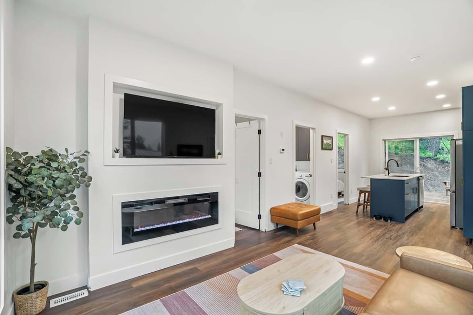 Open Living Space with Fireplace