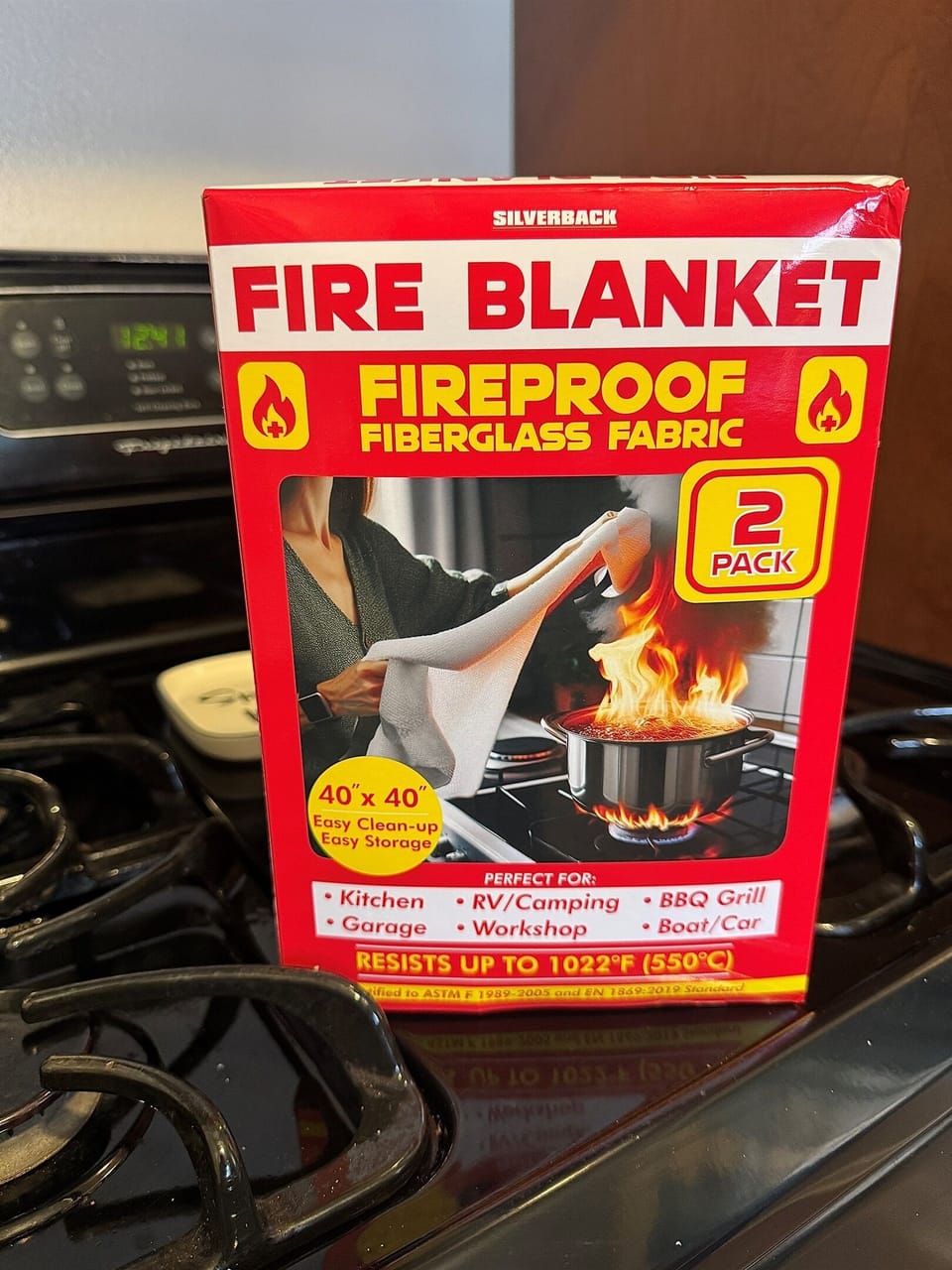 Your safety is our priority. This fire blanket is located in the kitchen for quick response to small fires—just another way we help you feel at home and at ease.