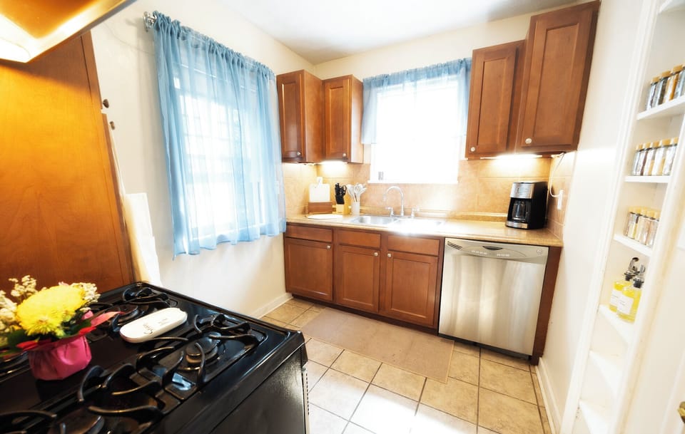 Cook Like You’re Home: Fully Stocked Kitchen with Spices, Oils, and All the Essentials for Your Favorite Meals.