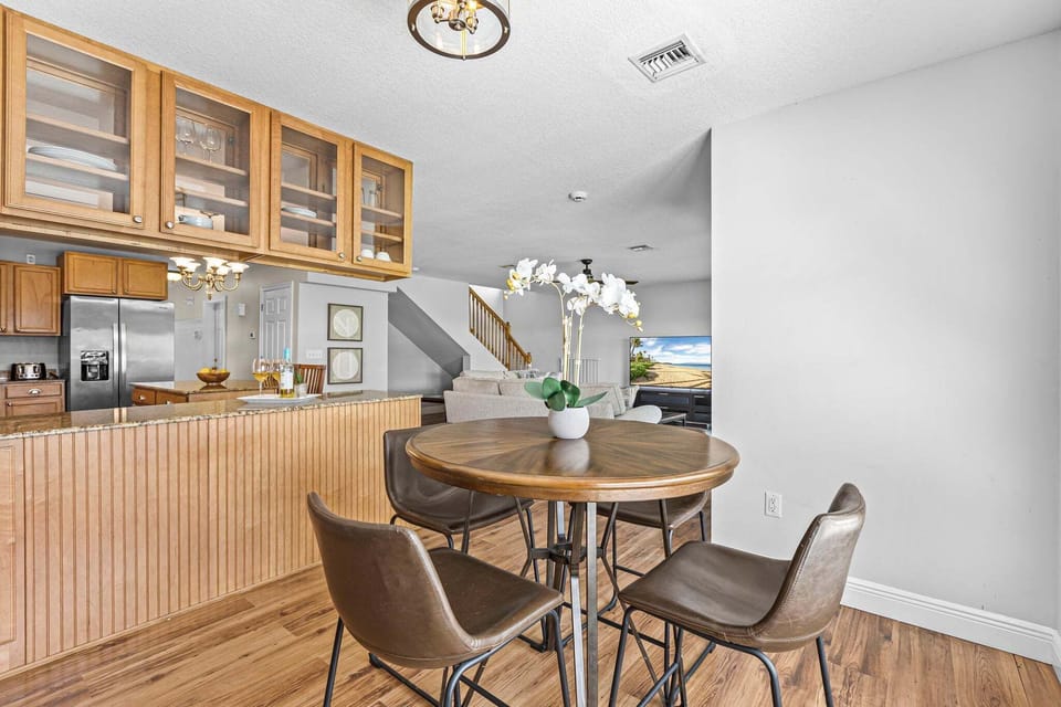 Dining table seats four