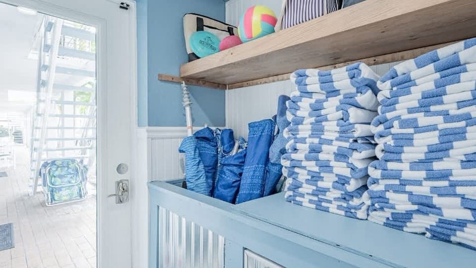 Grab fresh towels and beach gear for effortless days.