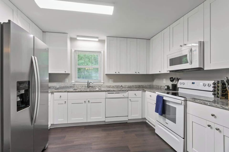 Cook your favorite meals with our FULLY stocked kitchen and all of the day one essentials.
- Spices, Oil, Flour
- Instapot, Ninja Blender, Kitchenaid Stand Mixer, Baking, Cooking Utensils, Toaster 
- Cuisinart Coffee Center