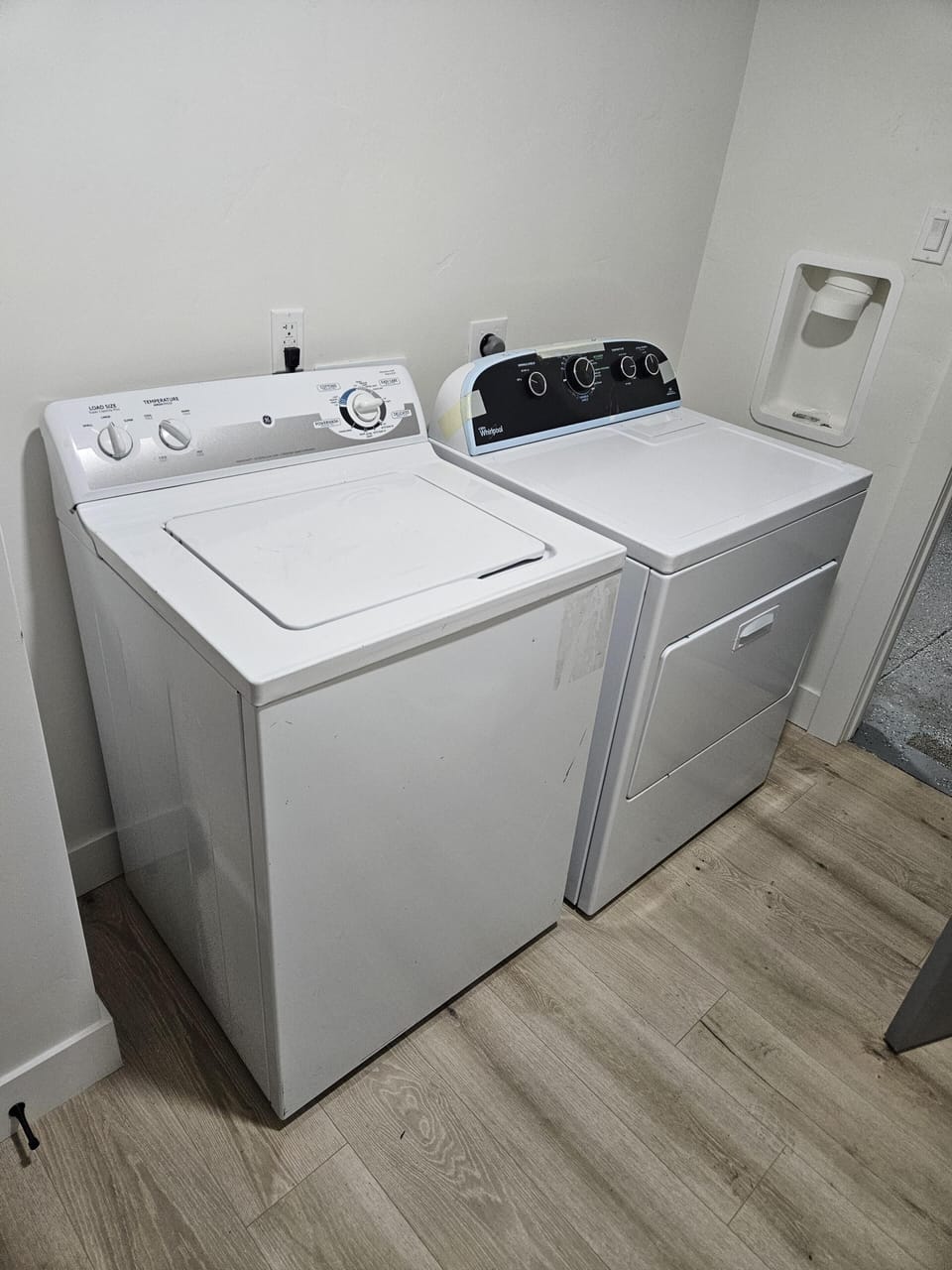 In-unit washer and dryer with complimentary detergent provided.