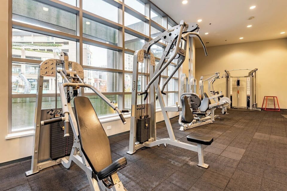Fully equipped building fitness centre for convenient workouts during your stay.