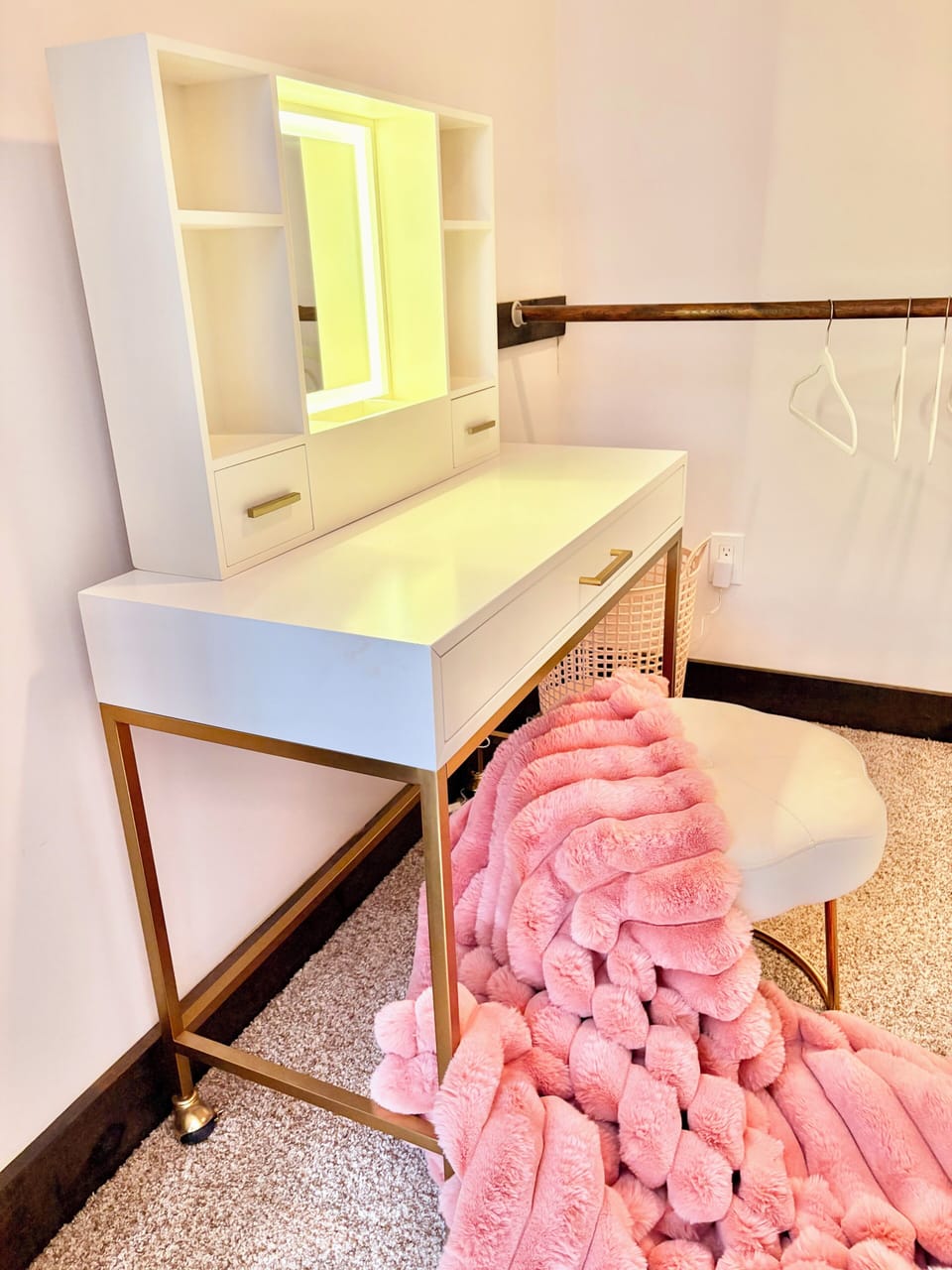 Lighted vanity nook - a little luxury for getting ready